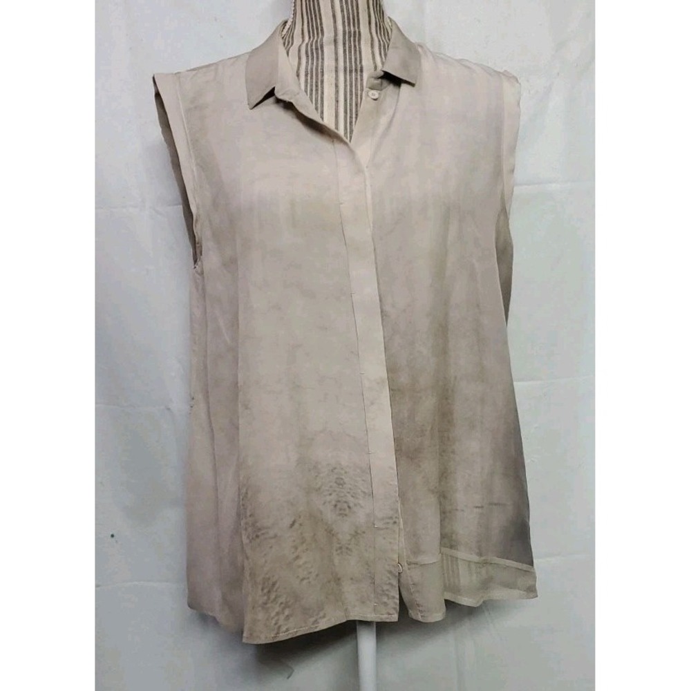 Elie Tahari Sleeveless Silk Lightweight Casual Chic Reptile Animal Print M Flaw*